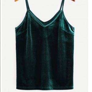 Green Velvet Tank Top